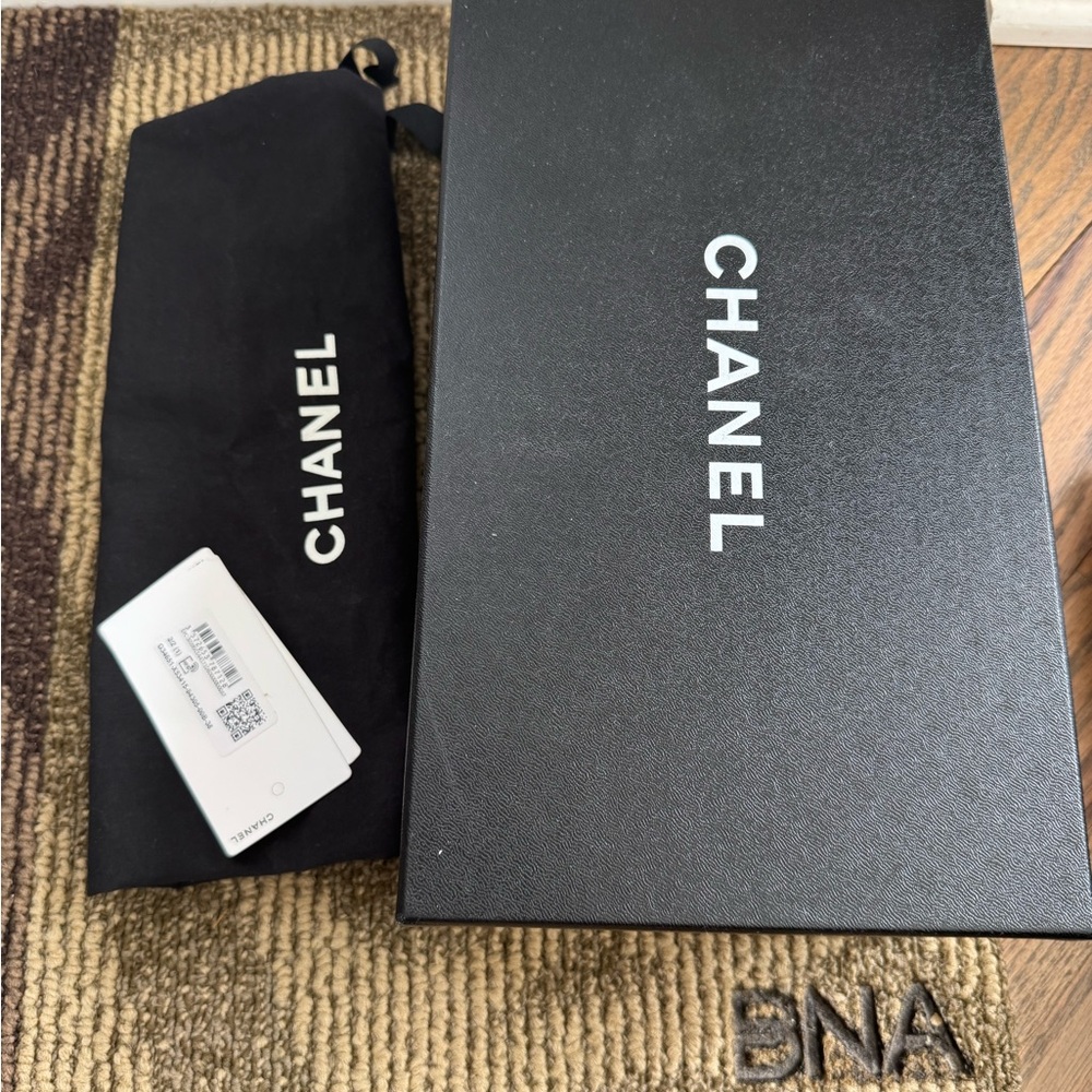 Chanel Black & Silver Espadrille Flats - Picture 8 of 8
